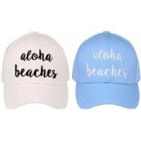 "ALOHA BEACHES"  CC Embroidered Adjustable Ball Cap Hat  OS Fits Most  eb-30062003